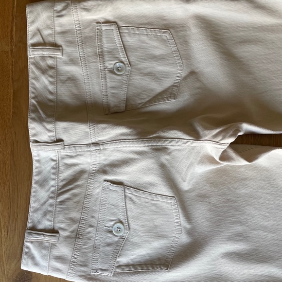 Y2K Banana Republic Stretch Pants - Slightly Ribbed Soft Texture - Cream - 4 - Picture 3 of 8